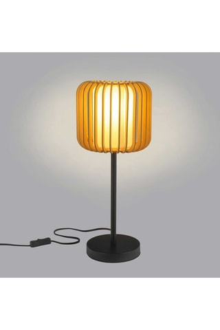 Lámpara de sobremesa de madera Viva - Natural y negro