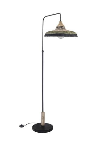 Lámpara de pie de madera Korg - Natural y negro