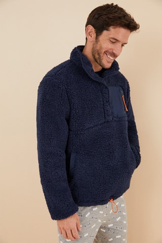 Felpa in pile - Navy