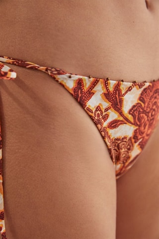 Slip bikini - Arancione e marrone