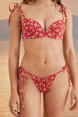 Slip bikini - Rosso ed ecrù
