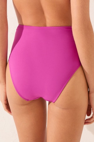 Slip bikini a vita alta - Fucsia