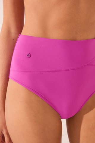 Slip bikini a vita alta - Fucsia