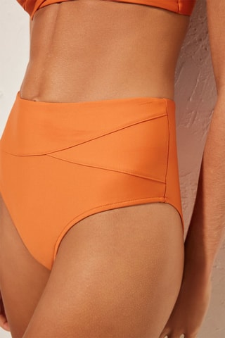 Slip bikini a vita alta - Arancione