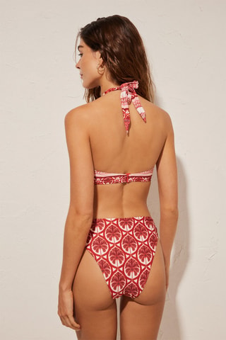 Slip bikini a vita alta - Rosso