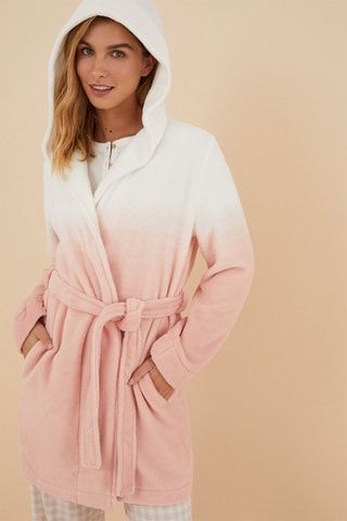 Vestaglia con cappuccio Dip and dye - Rosa
