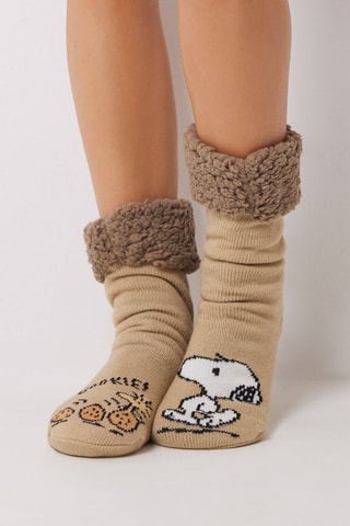 Calze antiscivolo Snoopy & Woodstock Snoopy & Peanuts - Marrone