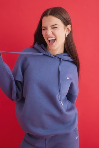 Felpa con cappuccio - Blu