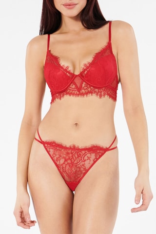 LINGERIE BAS LINGERIE TANGA CHENONCIZ ROUGE