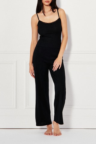 Camisola de alças de pijama - Preto