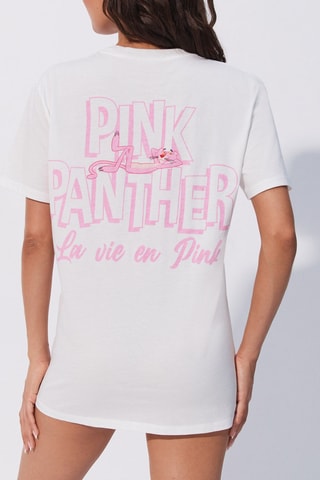 Camisa de dormir Pantera cor-de-rosa - Cru