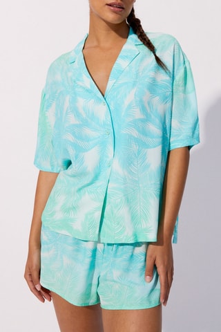 Camisa de pijama Charliniz - Branco e azul-claro - Undiz