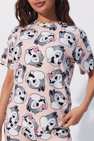 T-shirt de pijama Tico e Teco O comando salvador 
- Rosa