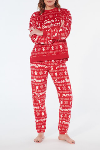 Sweat de pijama Engchouchoutiz - Vermelho