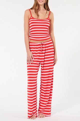 Top de pijama Rayiz - Vermelho e branco