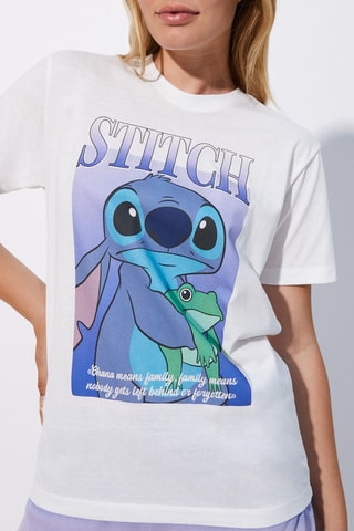 T-shirt de pijama Lilo e Stitch Disney Dyestitchiz - Branco
