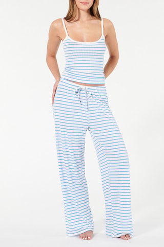 Top de pijama Rayiz - Azul-claro e branco