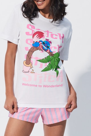 T-shirt de pijama Lilo Stitch e Stitch Disney - Cru - Undiz
