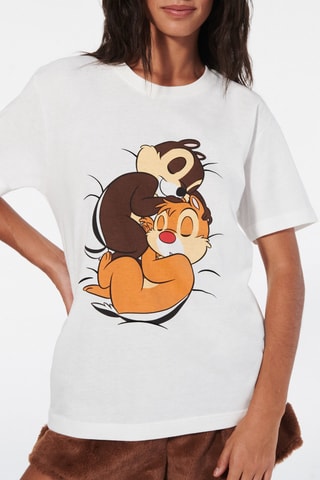 T-shirt de pijama Tico e Teco, O comando salvador Furticiz - Branco