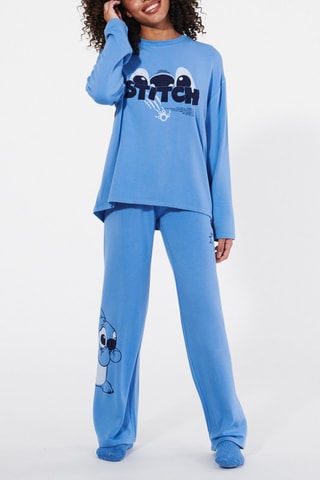 T-shirt de pijama Lilo e Stitch Disney Multistitchiz - Azul-claro