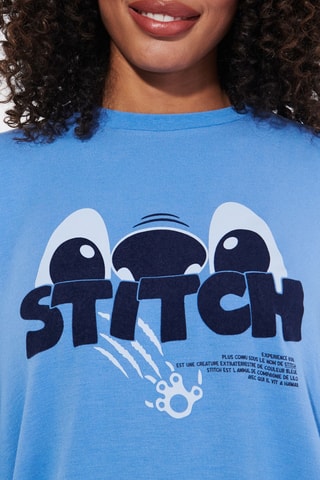 T-shirt de pijama Lilo e Stitch Disney Multistitchiz - Azul-claro