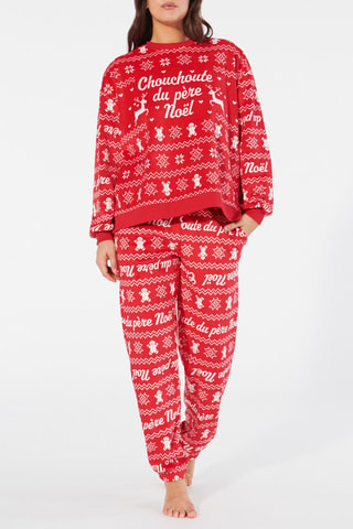 Sweat de pijama em veludo Chouchoutiz - Vermelho