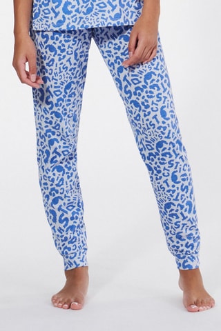 Calças de pijama corte cenoura Leostitchiz - Azul-real - Undiz