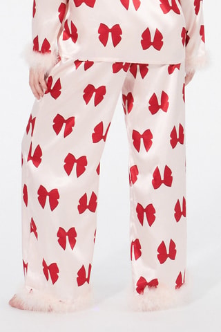 Calças de pijama direitas em plumas Eulaliz - Rosa