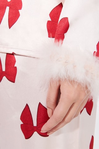 Calças de pijama direitas em plumas Eulaliz - Rosa