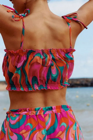 Crop top Chiaraliz - Fúcsia e verde - Undiz