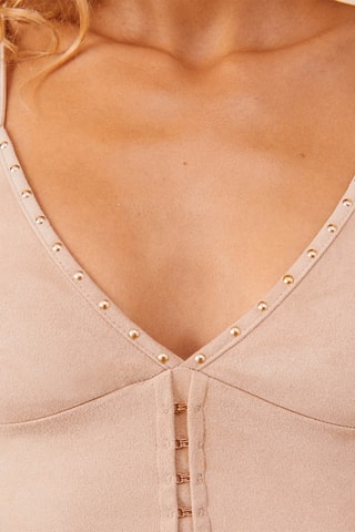 Crop top de pijama - Bege