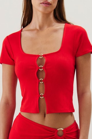 Top de pijama - Vermelho