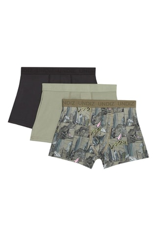 3 boxers Teenbediz - Verde-esmeralda e preto