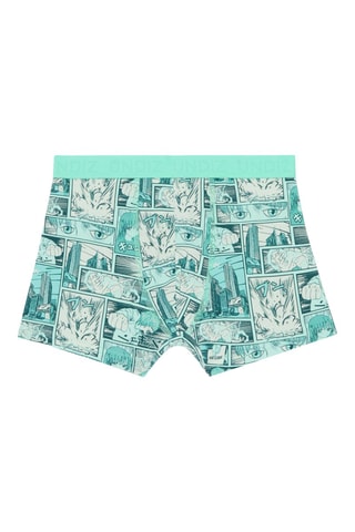 3 boxers Teenwaviz - Turquesa e branco