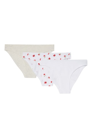 3 cuecas - Cinzento-claro mesclado e branco
