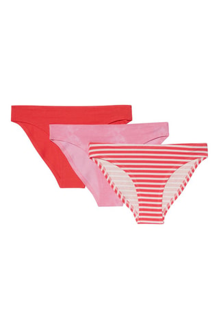 3 cuecas - Vermelho e rosa
