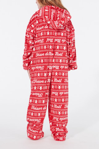 Macacão de pijama com capuz Kidchouchoutiz - Vermelho