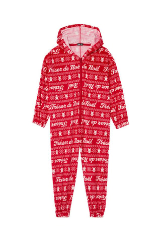 Macacão de pijama com capuz Kidchouchoutiz - Vermelho
