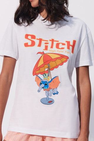 T-shirt Lilo Stitch e Stitch Disney - Branco - Undiz
