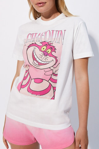 T-shirt Chat du Cheshire Alice no País das Maravilhas Disney - Cru - Undiz