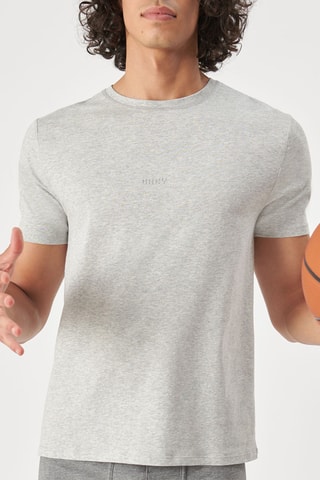 T-shirt de pijama - Cinzento-claro mesclado