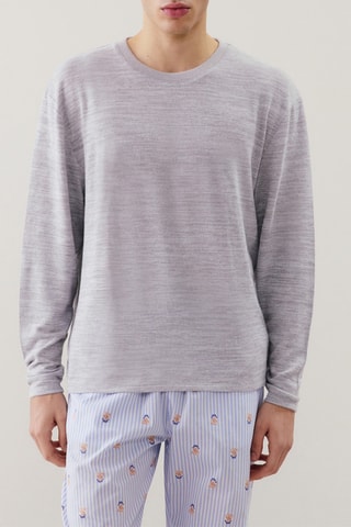 T-shirt de pijama - Cinzento mesclado