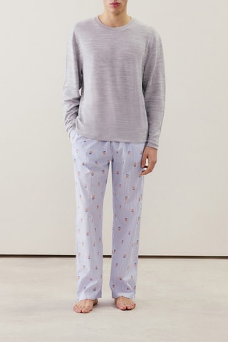 T-shirt de pijama - Cinzento mesclado