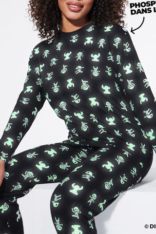T-shirt de pijama Stitch Lilo e Stitch Disney - Preto