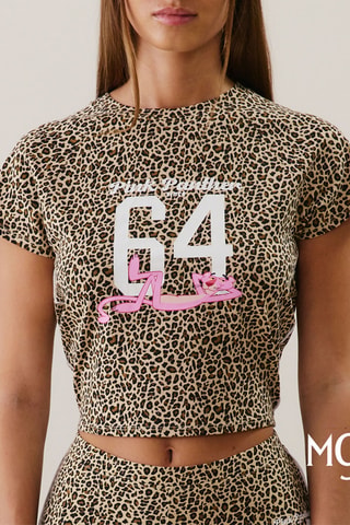 T-shirt de pijama Pantera rosa - castanho e rosa