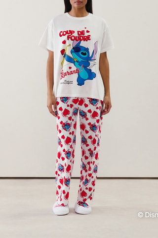 T-shirt de pijama Stich Lilo e Stitch Disney - Cru