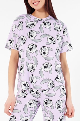 T-shirt de pijama Stitch Lilo e Stitch Disney - Malva