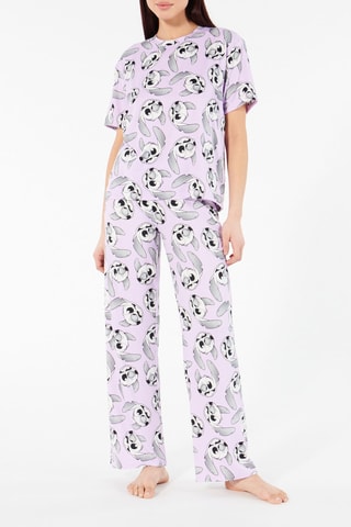 T-shirt de pijama Stitch Lilo e Stitch Disney - Malva
