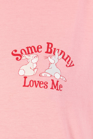 T-shirt de pijama Tambor e Miss Bunny Bambi Disney - coral e vermelho