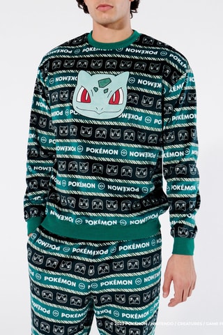 T-shirt de pijama Bulbizarre Pokémon - Verde-escuro e preto